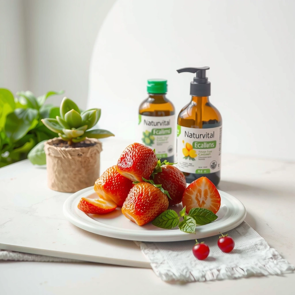 Frische Lebensmittel auf Marmorplatte